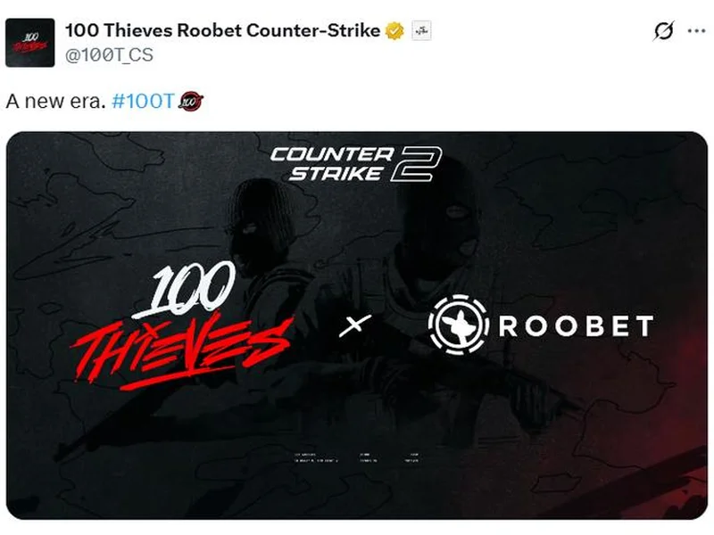 官宣：100 Thieves第三次进军CS，阵容尚未公开